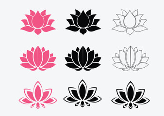 Fototapeta premium vesak lotus flowers clean vector arts Art & Illustration