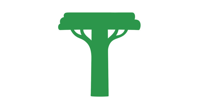 Green Capital Letter T Shape.