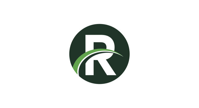 Modern abstract letter r logo design element on white background