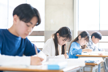 Fototapeta premium 授業を受ける小学生