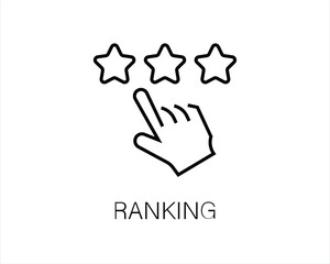 Obraz premium Ranking, Rating, Star Feedback, Customer Satisfaction Icon, Performance Review, Top Choice, Best Quality, User Interface, Rating System, Ranking Symbol