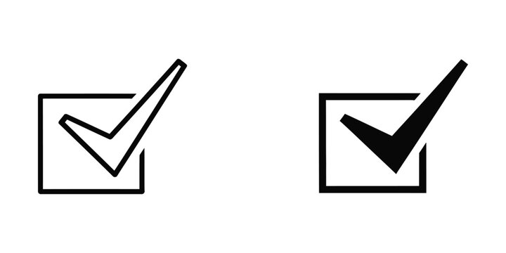 Comparison of two different checkmark styles within rectangular boxes