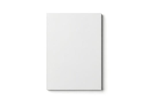 Isolated closed notebook with blank white cover for branding mockup, stationery, education supplies, corporate identity