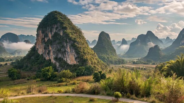 Karst landforms, natural scenery, landscape scenery