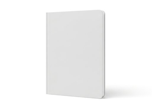 Isolated closed hardcover journal mockup, blank notebook cover for branding, stationery presentation, minimalist template