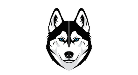 Black and white husky dog face. © logyartstudios