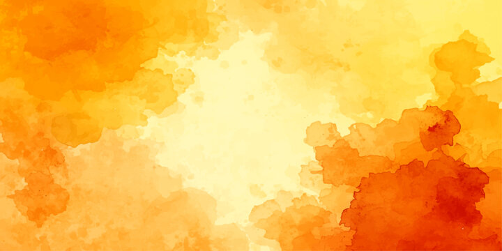 A vintage grunge wallpaper design featuring hot orange and red fire flames burning with a watercolor paint texture on old paper under a smoky yellow sky pattern