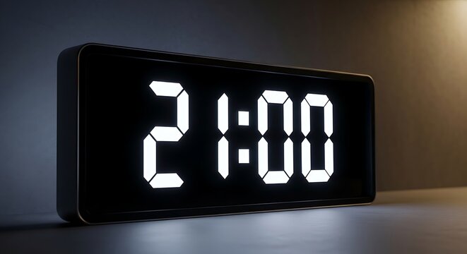 Digital clock displaying time