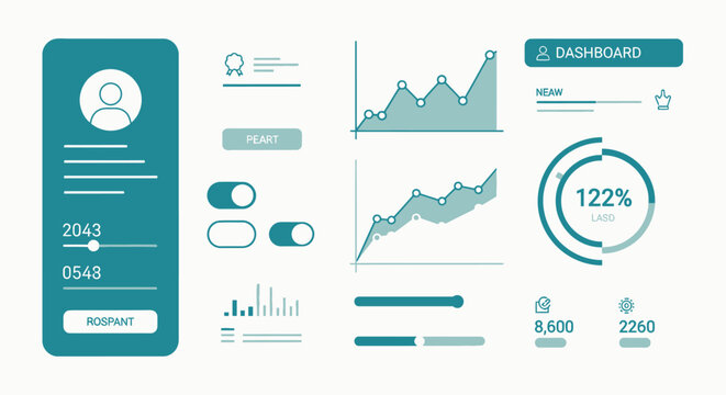 Modern user interface elements for business data visualization and design