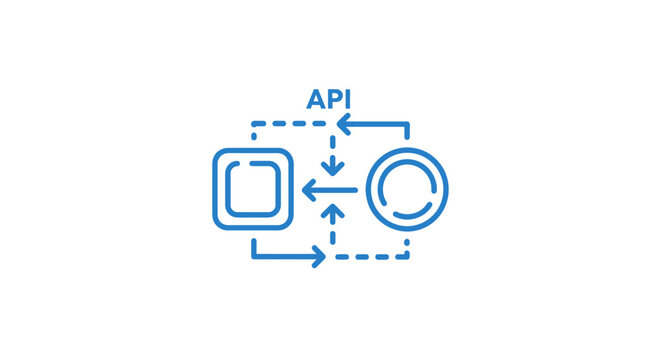 API Integration Flowchart Diagram Icon.