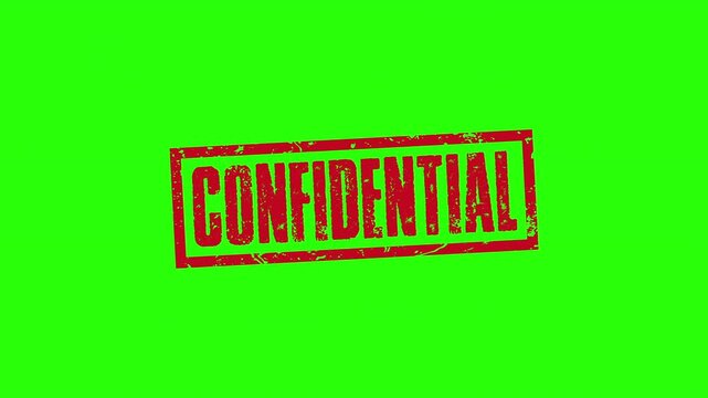 Confidential rubber stamp red grunge animation loop