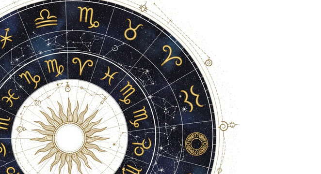 Zodiac Wheel Astrology Symbol.