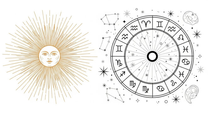 Zodiac Wheel Astrology Symbol.