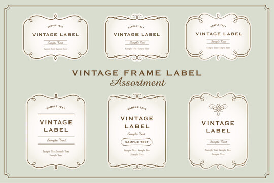 A collection of vintage labels with decorative frames. Retro and vintage frames, frames, labels, and partitions. Retro vector illustration. Package design and invitation design elements.