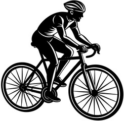 Naklejka premium man on bicycle