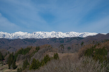 Fototapeta premium 北アルプスの山並み 稜線 長野県