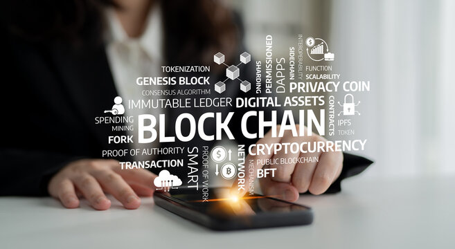 Explore the dynamic world of blockchain technology with concepts like cryptocurrency and digital assets displayed near a smartphone in a modern office. Tessel
