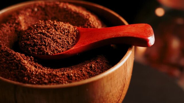 Ground coffee preparation and simple use in different drinks at home