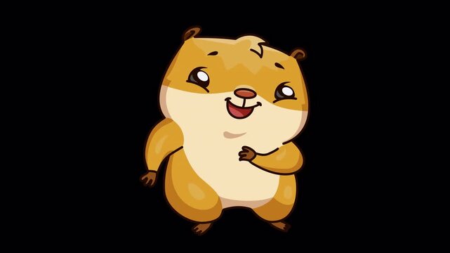 Cute Happy Hamster Sticker Animation