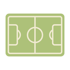 Minimal soccer field icon in flat style isolated on light background. Football pitch layout illustration for sport design, app interface and infographic. © Ксения Раневская