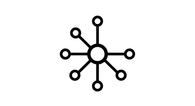 Abstract Network Connection Hub with Multiple Nodes.
