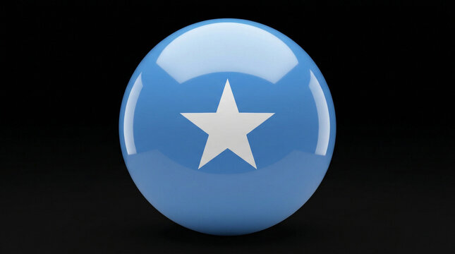 3D sphere with somalian flag design isolated on dark background national patriotism identity politics diplomacy isolated reflection circular internet heritage territory sovereignty