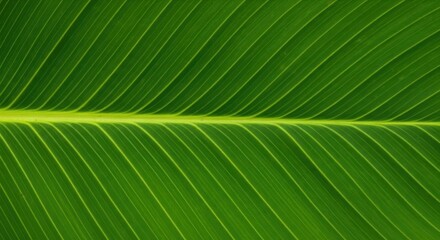 Fototapeta premium Close-Up of a Vibrant Green Leaf with Natural Texture and Veins Highlighting Nature's Beauty