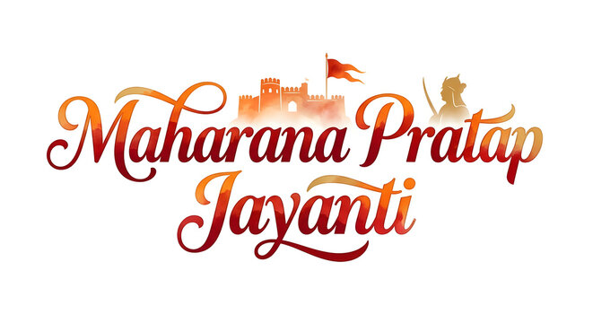 Maharana Pratap Jayanti typo concept on background.