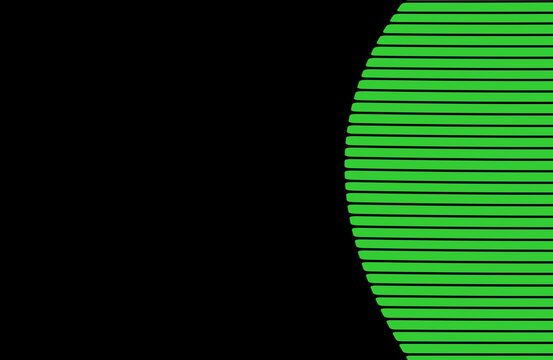 Horizontal Lime Green Lined Border with Copy Space, Abstract Curved Design