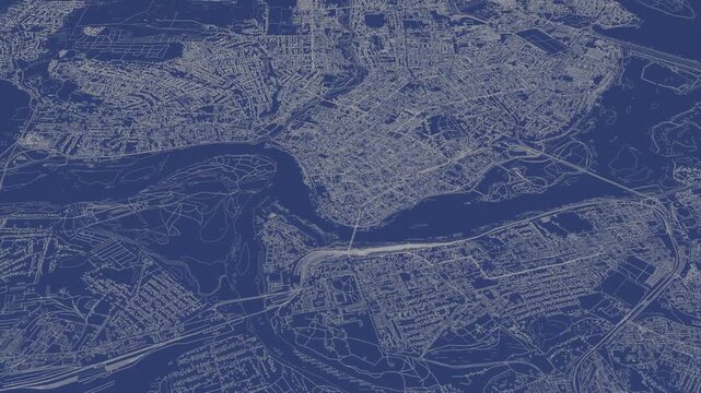 3D looped animation of city - Irkutsk Russia