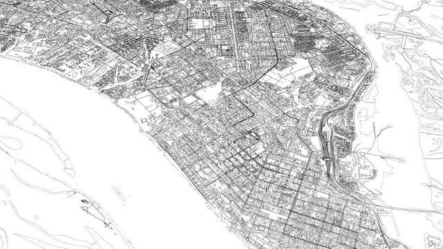 3D looped animation of city - Samara Russia