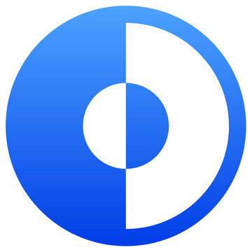 Blue invert mode icon for color contrast and display adjustment