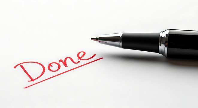 Pen writing done on paper.