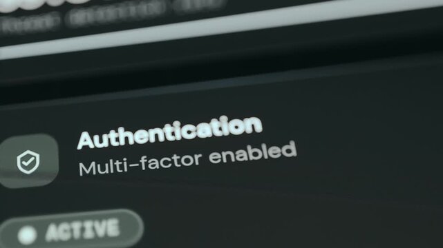 Security status confirmation, Multi-factor authentication is active on a user account