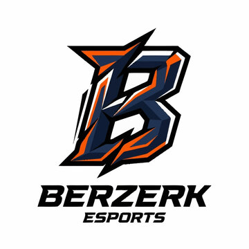 Berzerk esports team logo with bold orange and blue design elements and stylized lettering