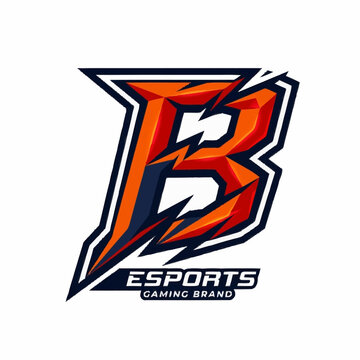 Esports gaming brand logo with stylized letter B and lightning design elements