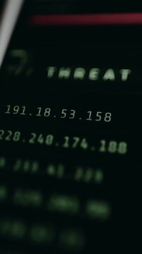 Network security log with identified threat IPs