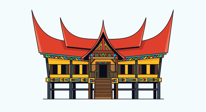 Traditional Minangkabau House Architecture, West Sumatra, Indonesia