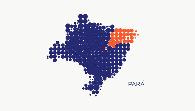 Brazil map with highlighted Para state, dot pattern