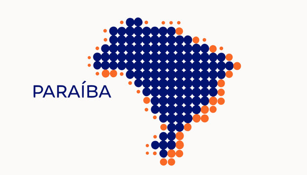 Brazilian state of Paraiba map illustration