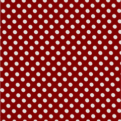 Cream polka dot seamless pattern background vector illustration on maroon background. Ideal style design for fabric, textile, wallaper. © Lina