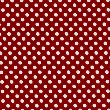 Cream polka dot seamless pattern background vector illustration on maroon background. Ideal style design for fabric, textile, wallaper.