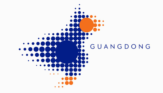 Guangdong Province Map Dots Logo