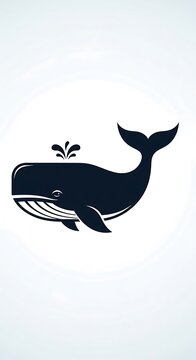 Black whale icon on white background.