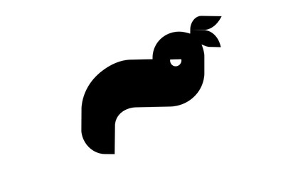 Obraz premium Minimalist parrot silhouette logo, abstract geometric tropical bird icon, vector flat toucan symbol isolated on white