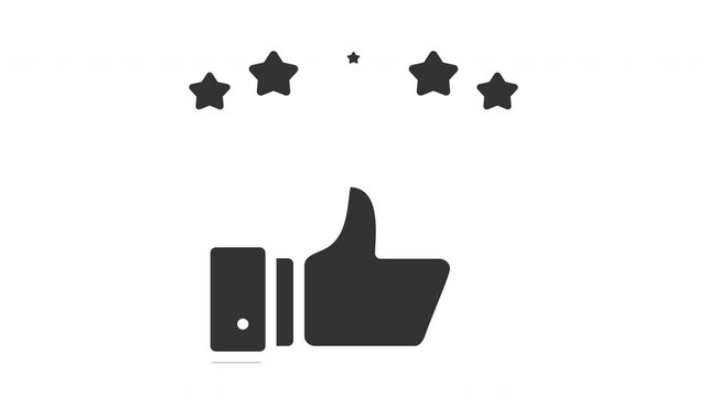 Animated customer review icon