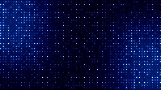 Blue LED Digital Dot Grid Background Animation , Futuristic Light Wall Loop for Stage Screens, Nightclub Visuals, UI Backdrops, Tech Presentations and VJ Loops social media motion background