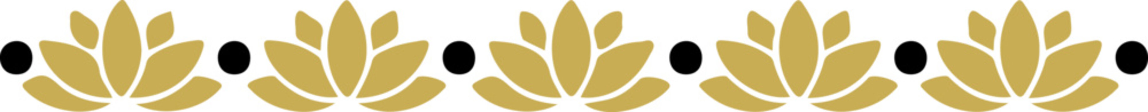Gold Lotus Flower Decorative Border
