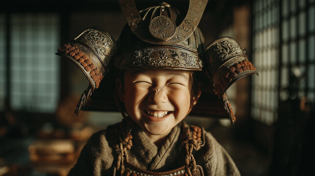 小さな武士の笑顔