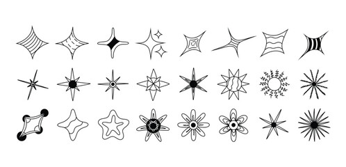 Fototapeta premium Collection of different abstract vectors star shapes geometric graphic elements